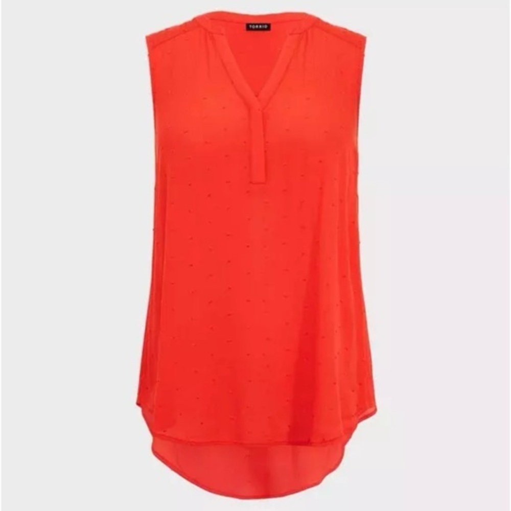 TORRID Sleeveless Red V-Neck Tunic